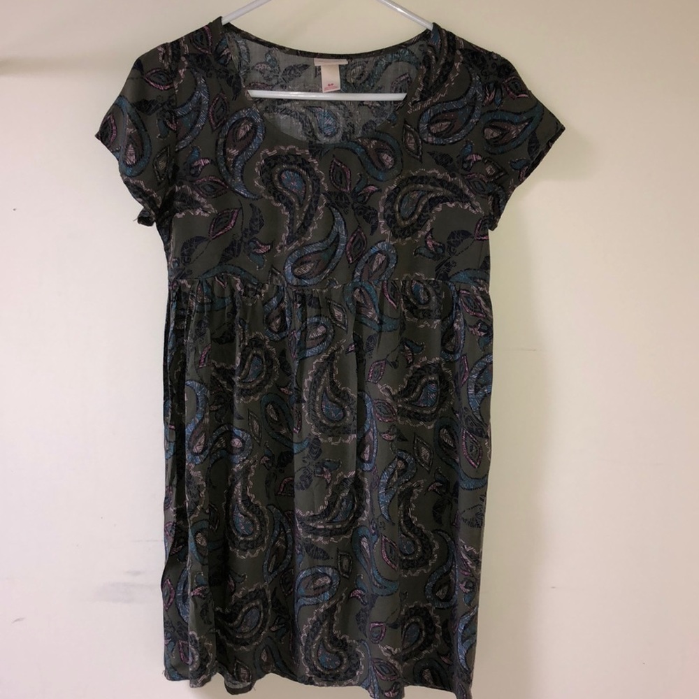 Baby Doll Paisley Print Mini Dress Size Small